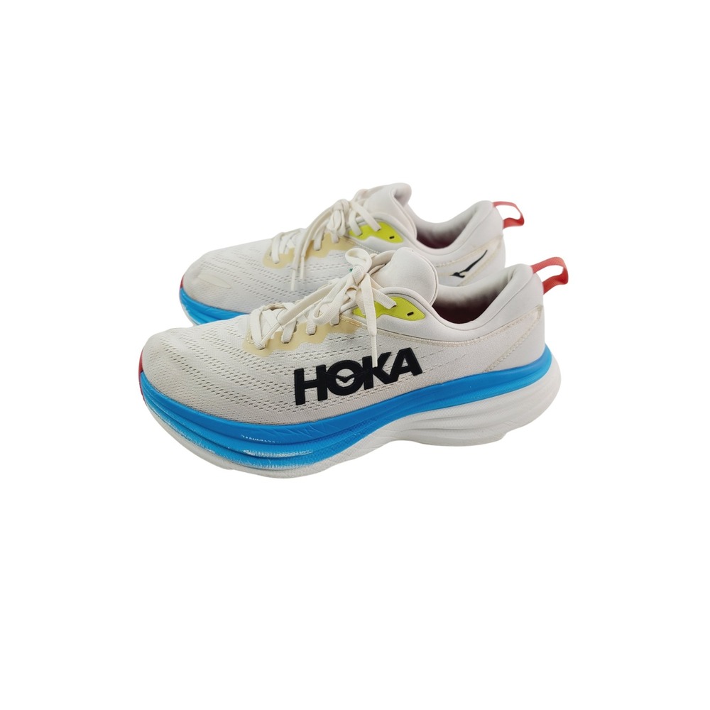 Hoka One Bondi 8 Running Shoes Women's Size 11.5 White/Blue Color‎ AH